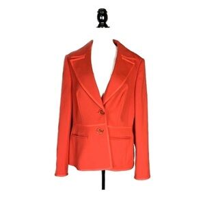 Escada Red Fine Wool Blazer Size 42 (US 12)